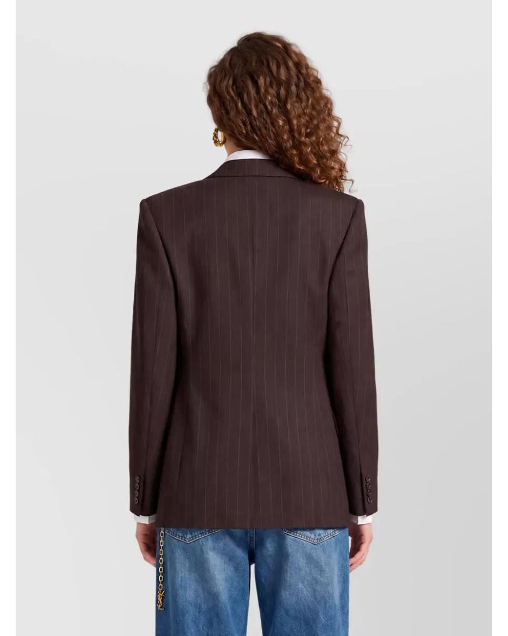 Saint Laurent Black Single-Breasted Wool Suit Jacket