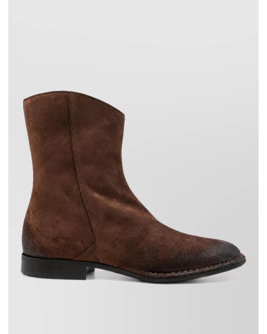 Emporio Armani Brown Leather Ankle Boots for men