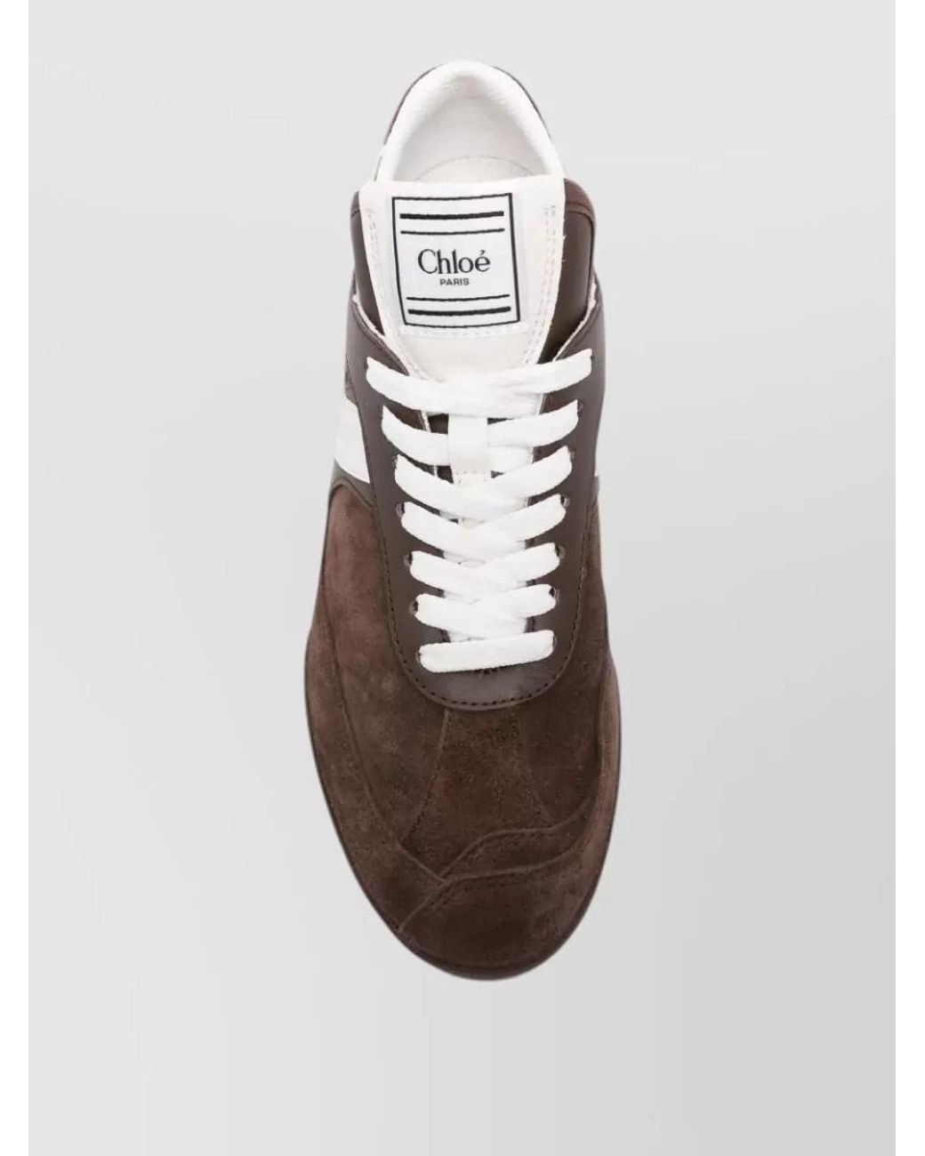 Chloé Brown Paneled Lace-Up Sneakers
