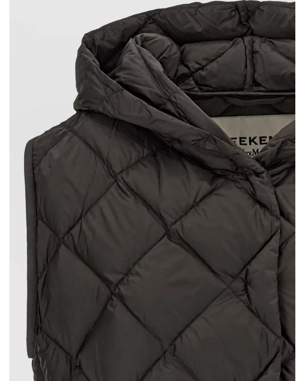 Weekend by Maxmara Black Quilted Hooded Puffer Vest