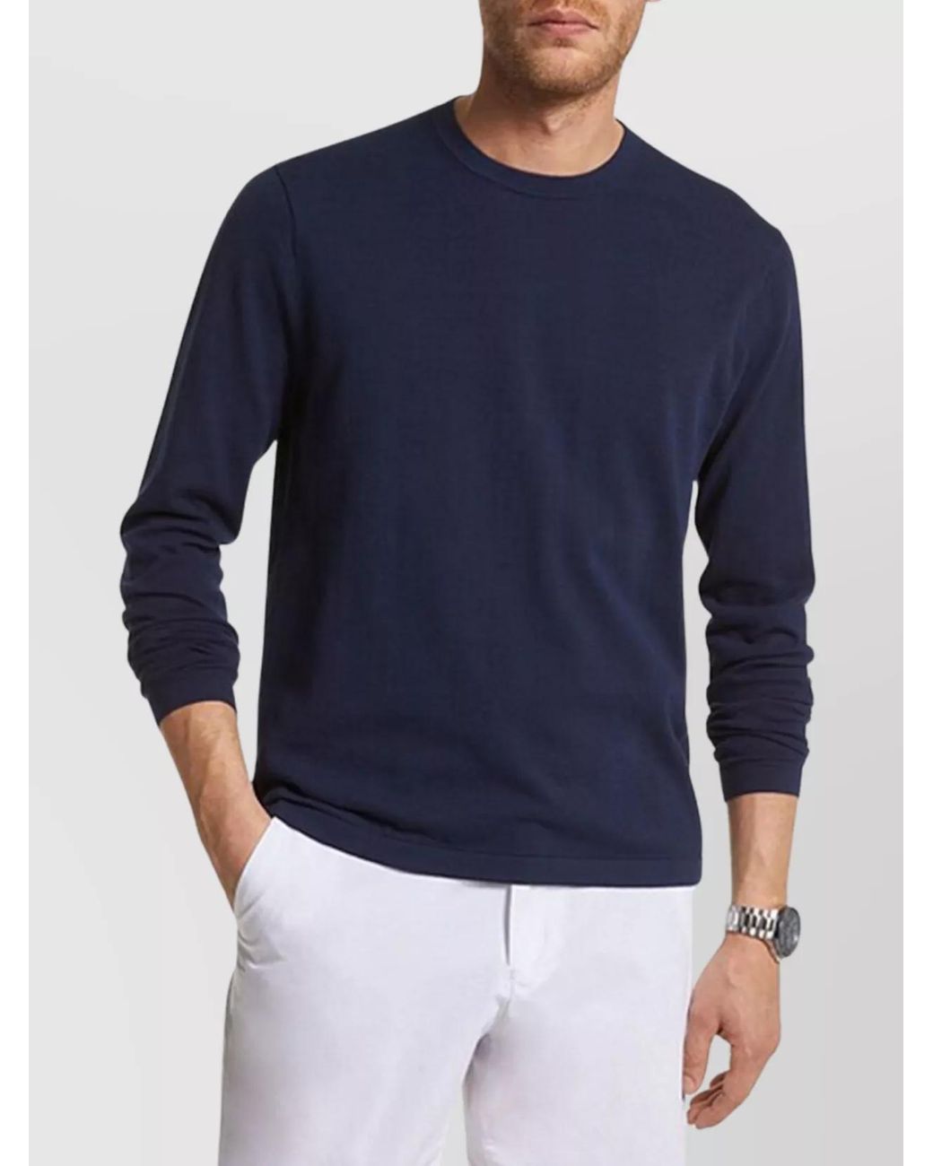 Michael Kors Blue Cotton Crew-Neck Jumper for men