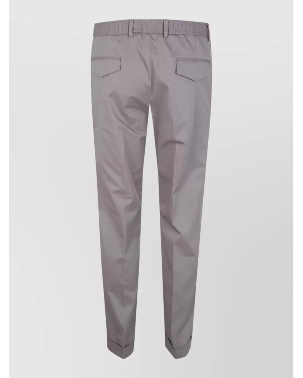 Barba Napoli Gray Cotton Chino Tailored Trousers for men