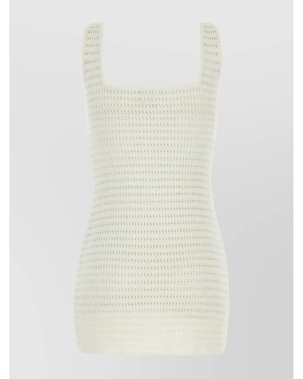 LeKasha White Linen Crochet Mini Dress