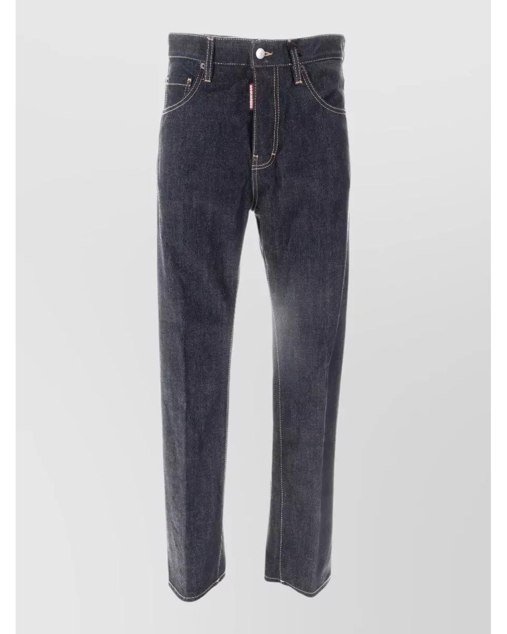 DSquared² Blue Cotton Straight-Leg Trousers for men