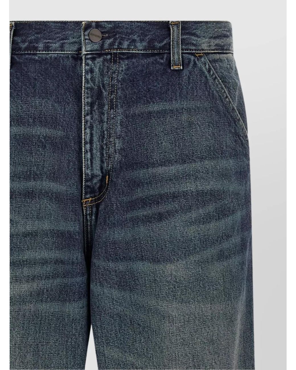 Carhartt Blue Denim Single Knee Straight-Leg Pants for men