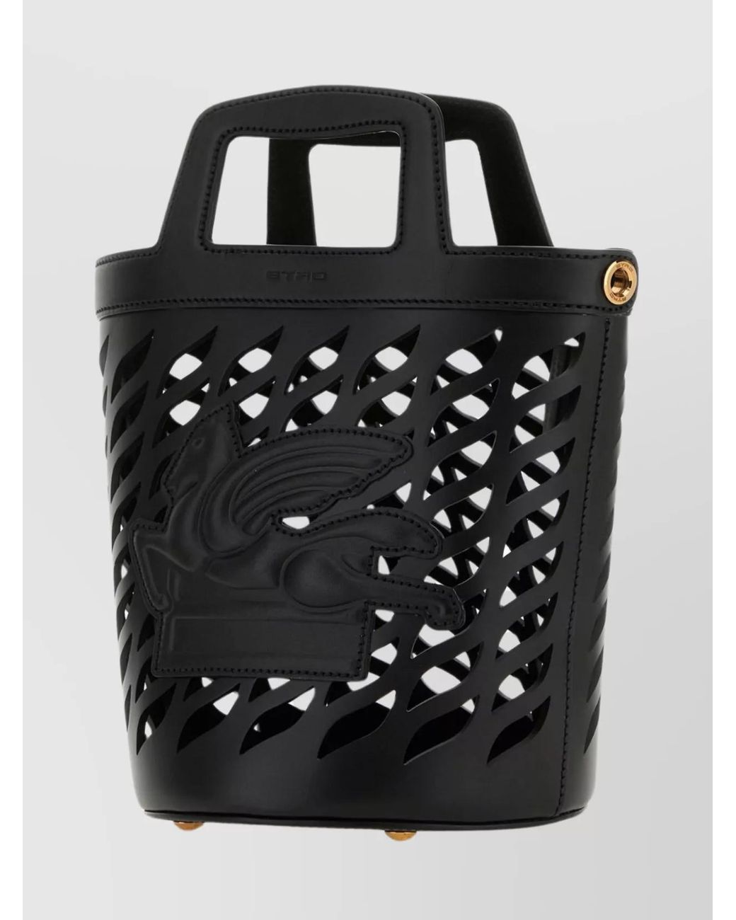 Etro Black Leather Bucket Bag