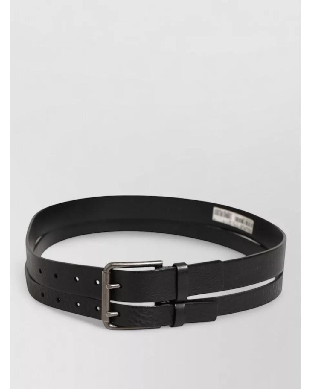Dolce & Gabbana Black Leather Double Strap Belt for men