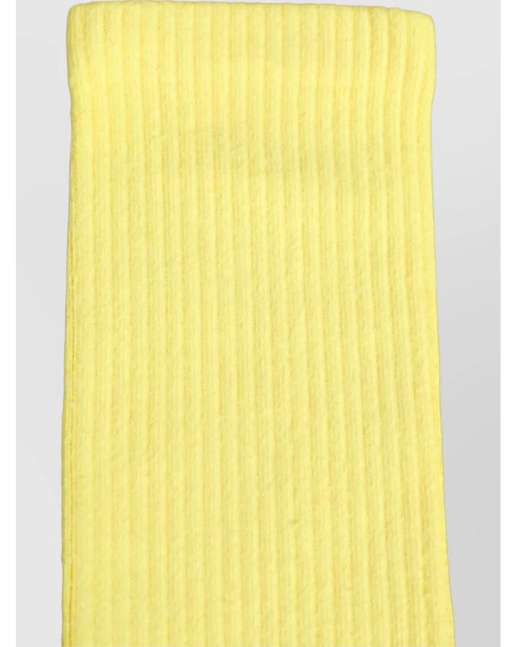 Dolce & Gabbana Yellow Cotton Ribbed Mid-Calf Socks