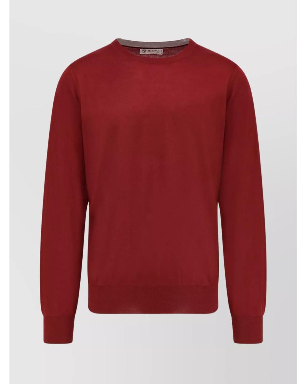 Brunello Cucinelli Red Cashmere And Silk Crew-Neck Sweater for men