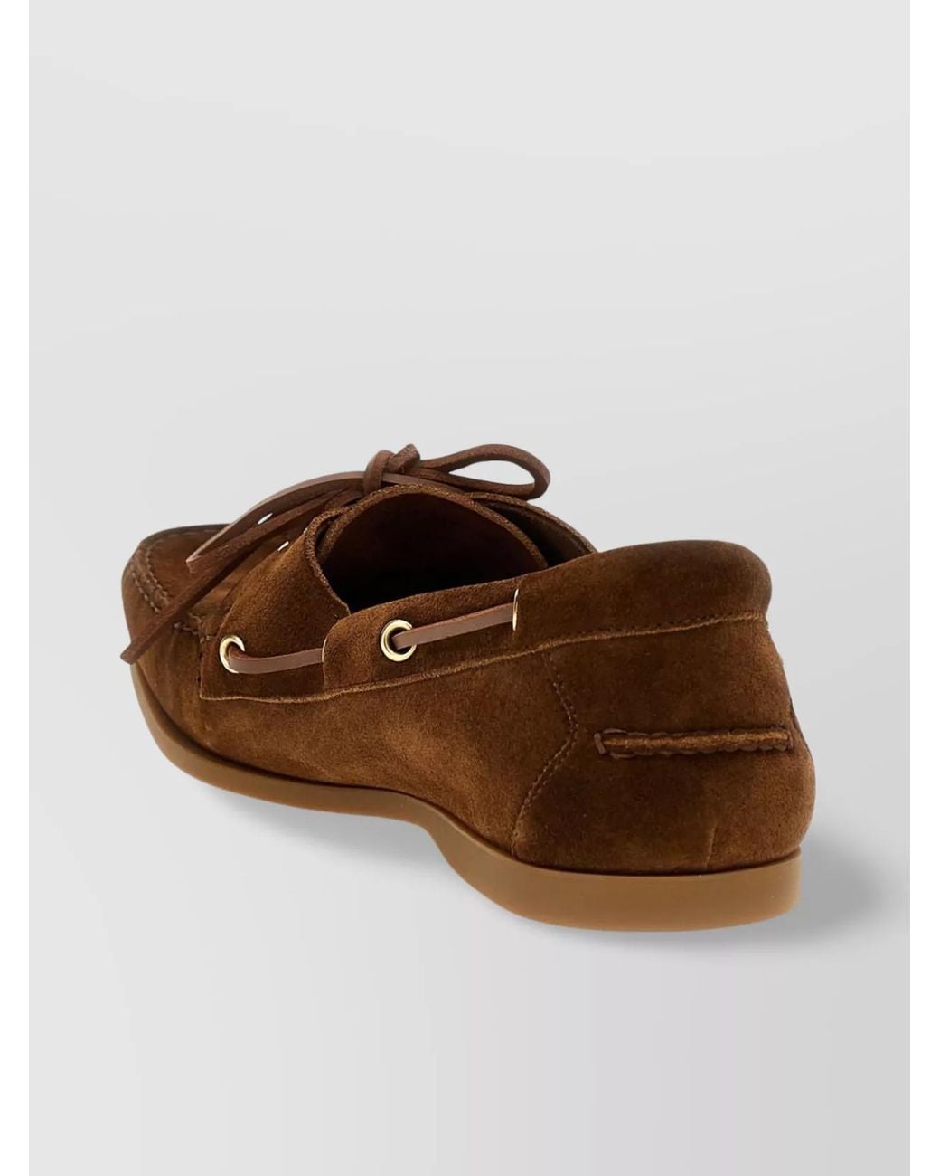 Tom Ford Brown Leather Boat Shoes for men