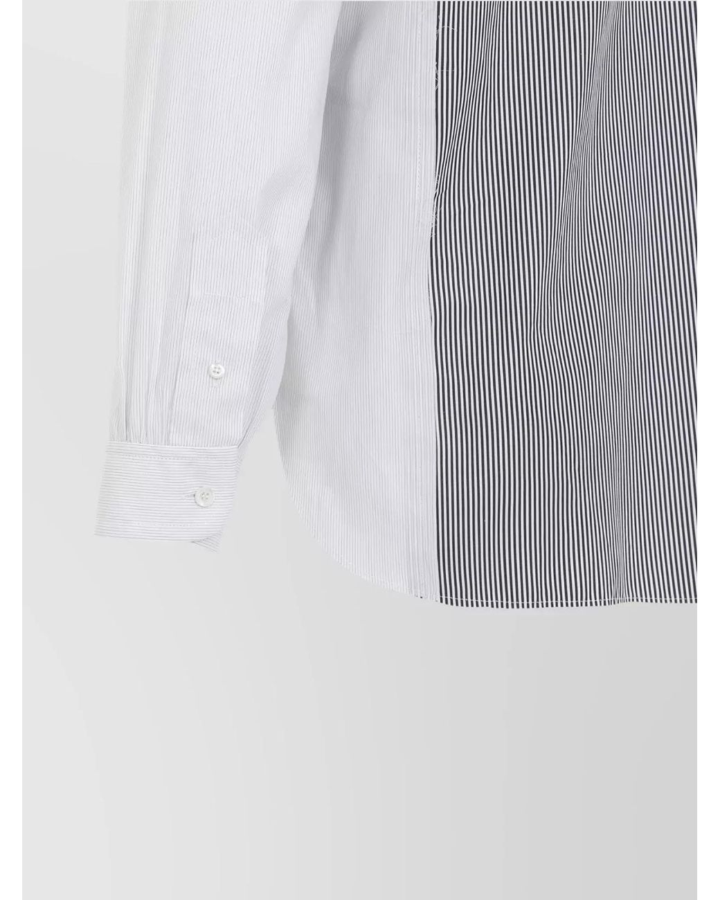 Maison Margiela Gray Striped Patchwork Cotton Shirt for men
