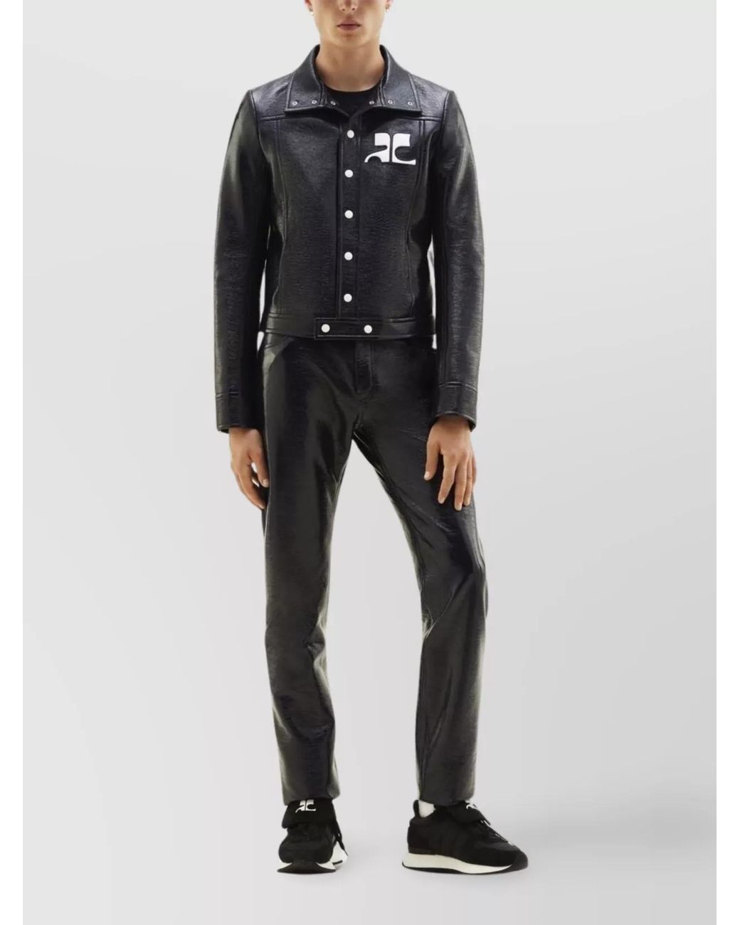 Courreges Blue Faux-Leather Jacket for men