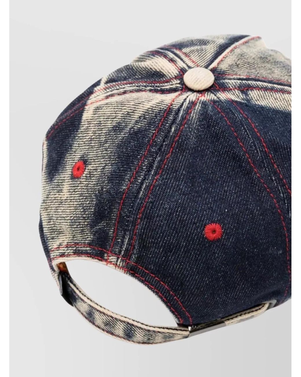 DIESEL Gray Denim Logo Baseball Cap for men