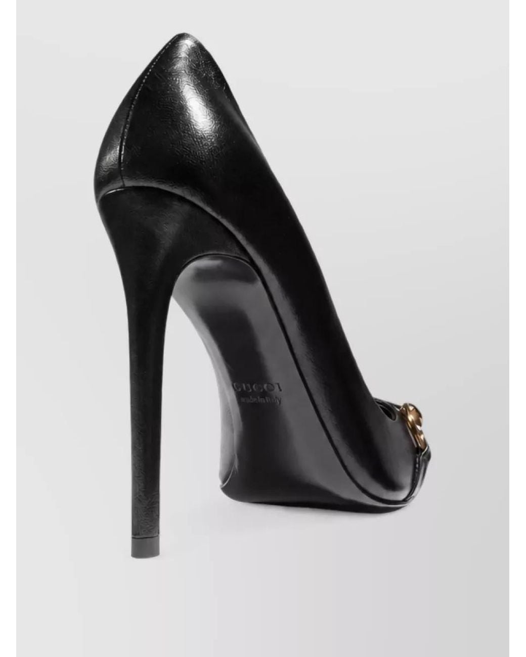 Gucci Black Leather Point-Toe High-Heel Pumps