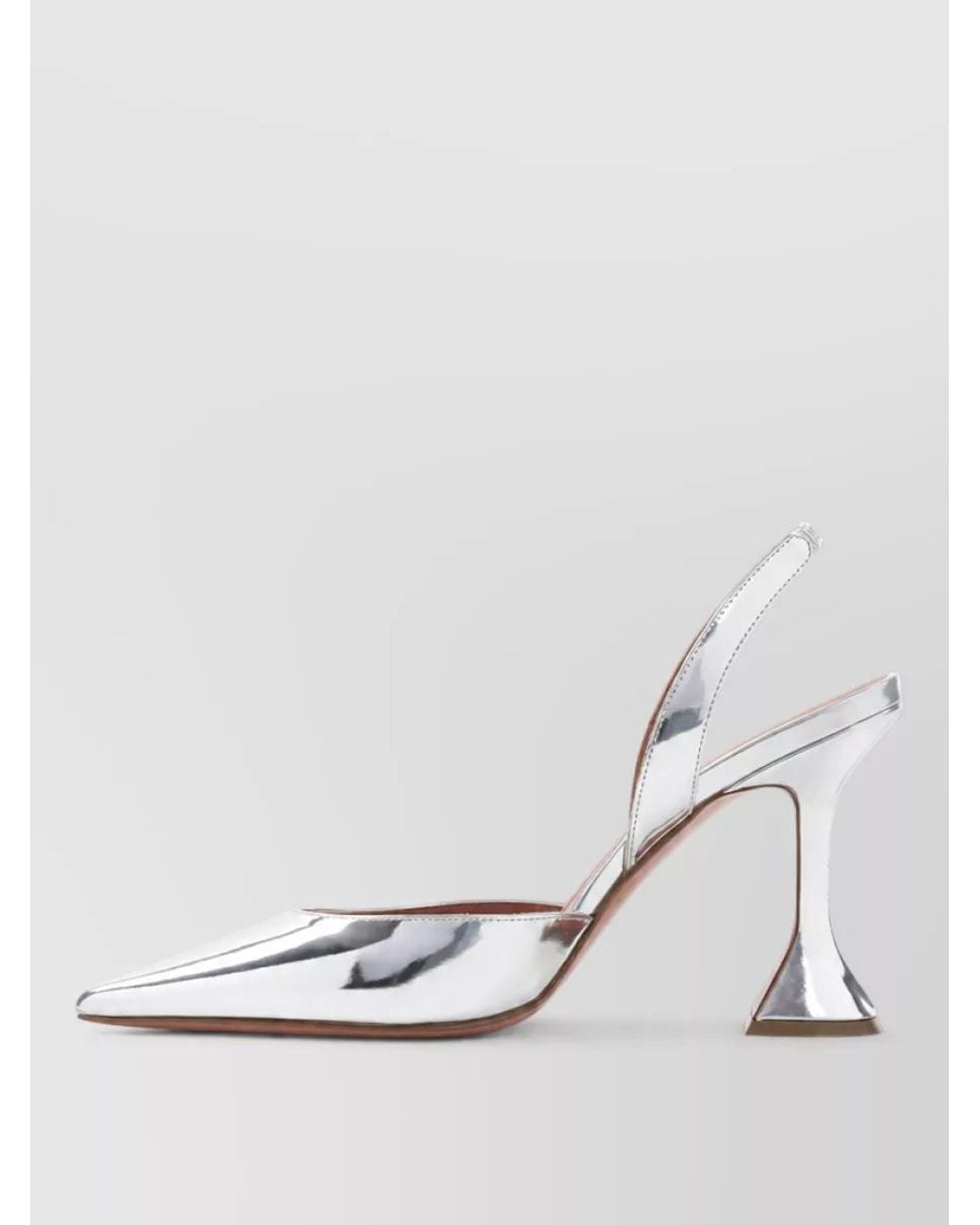 AMINA MUADDI White Patent Leather Slingback Mules