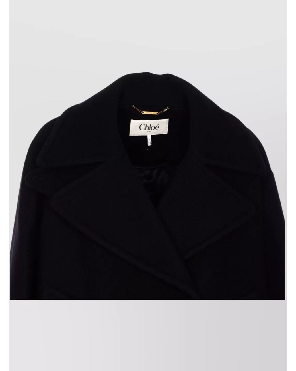 Chloé Blue Double-Breasted Notched Lapels Jacket Pockets
