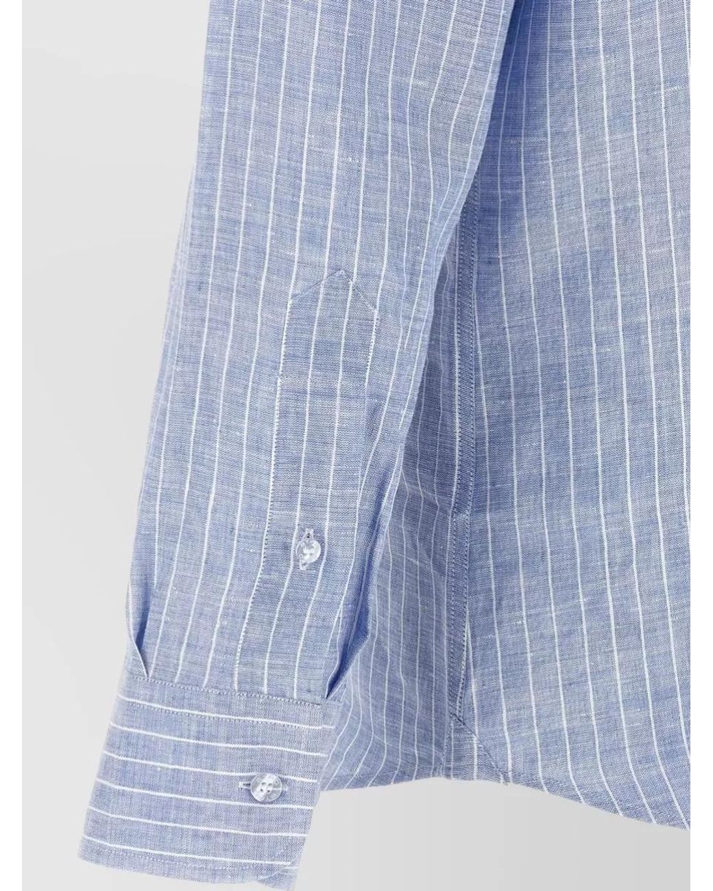 Etro Blue Striped Linen Shirt for men
