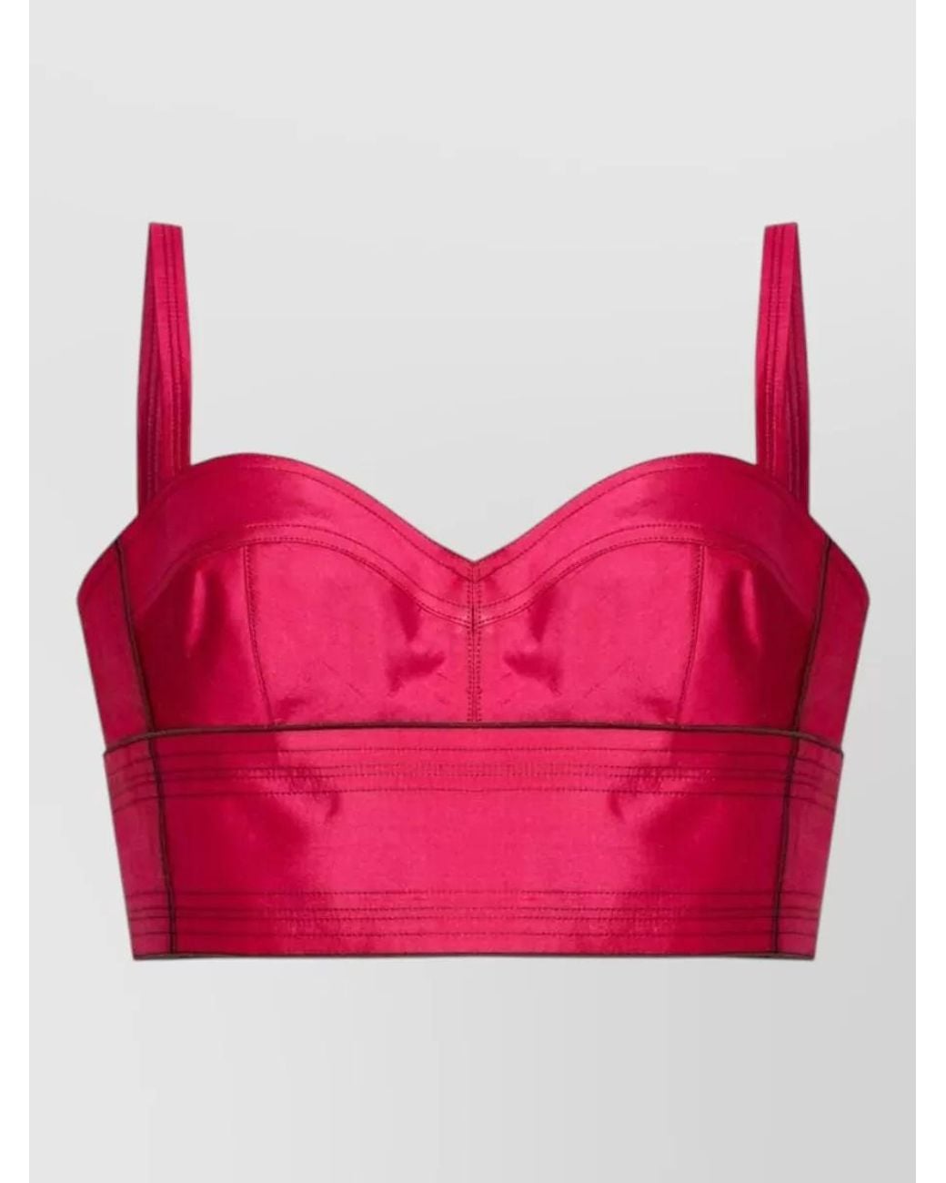 Tory Burch Pink Silk Sweetheart Neck Sleeveless Bra Top