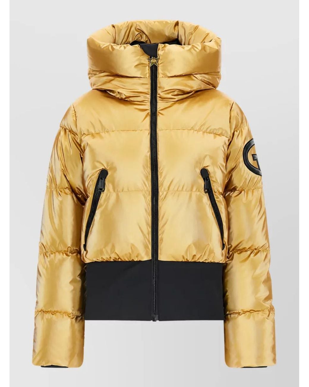 Goldbergh Metallic Down Hooded Puffer Jacket