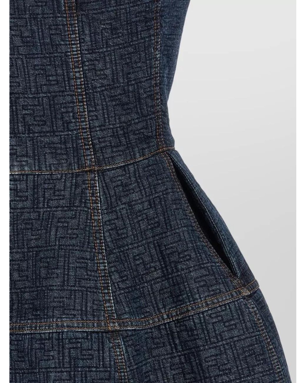Fendi Blue 'Ff' Denim Dress