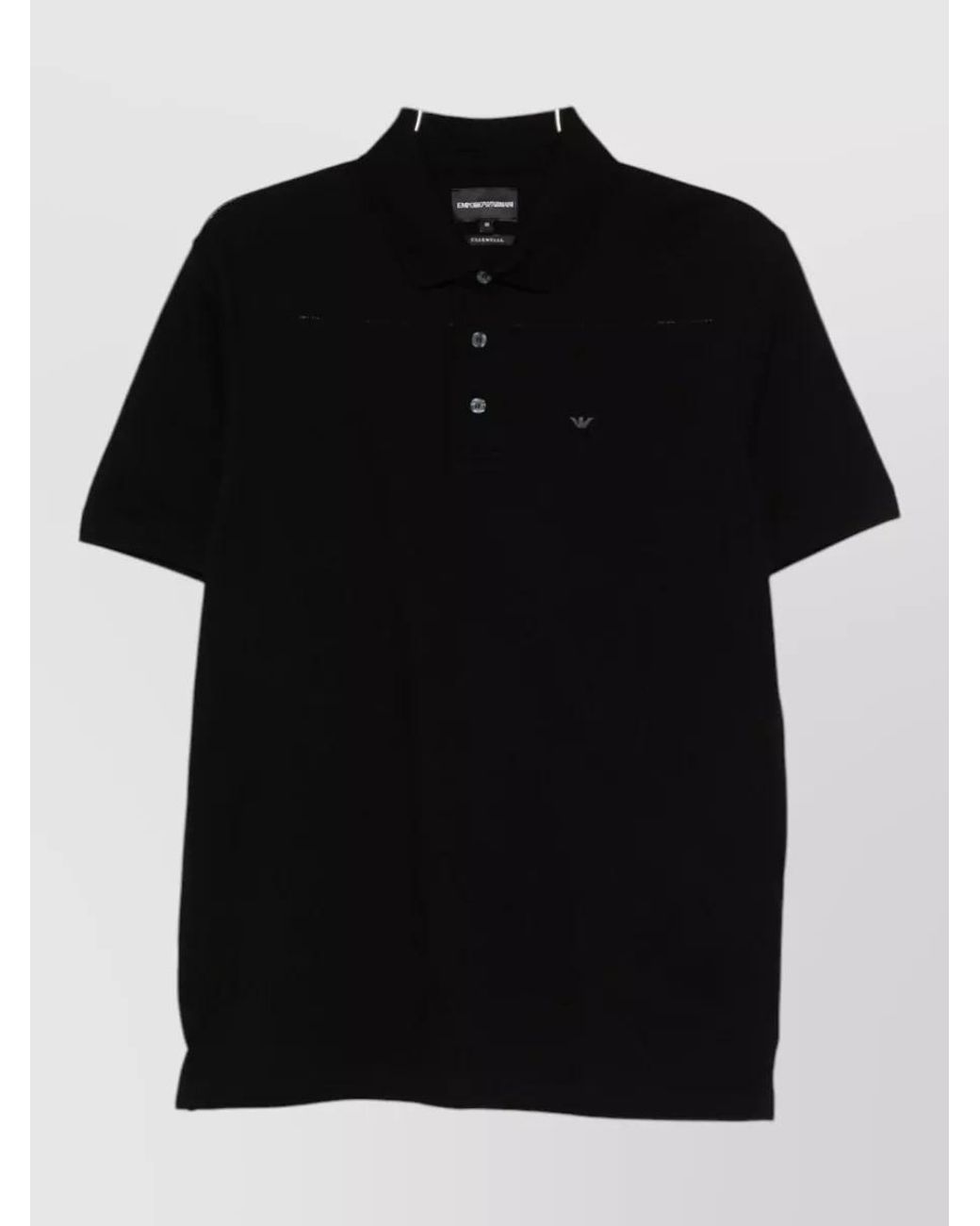Emporio Armani Black Cotton Logo Short-Sleeve Polo Shirt for men