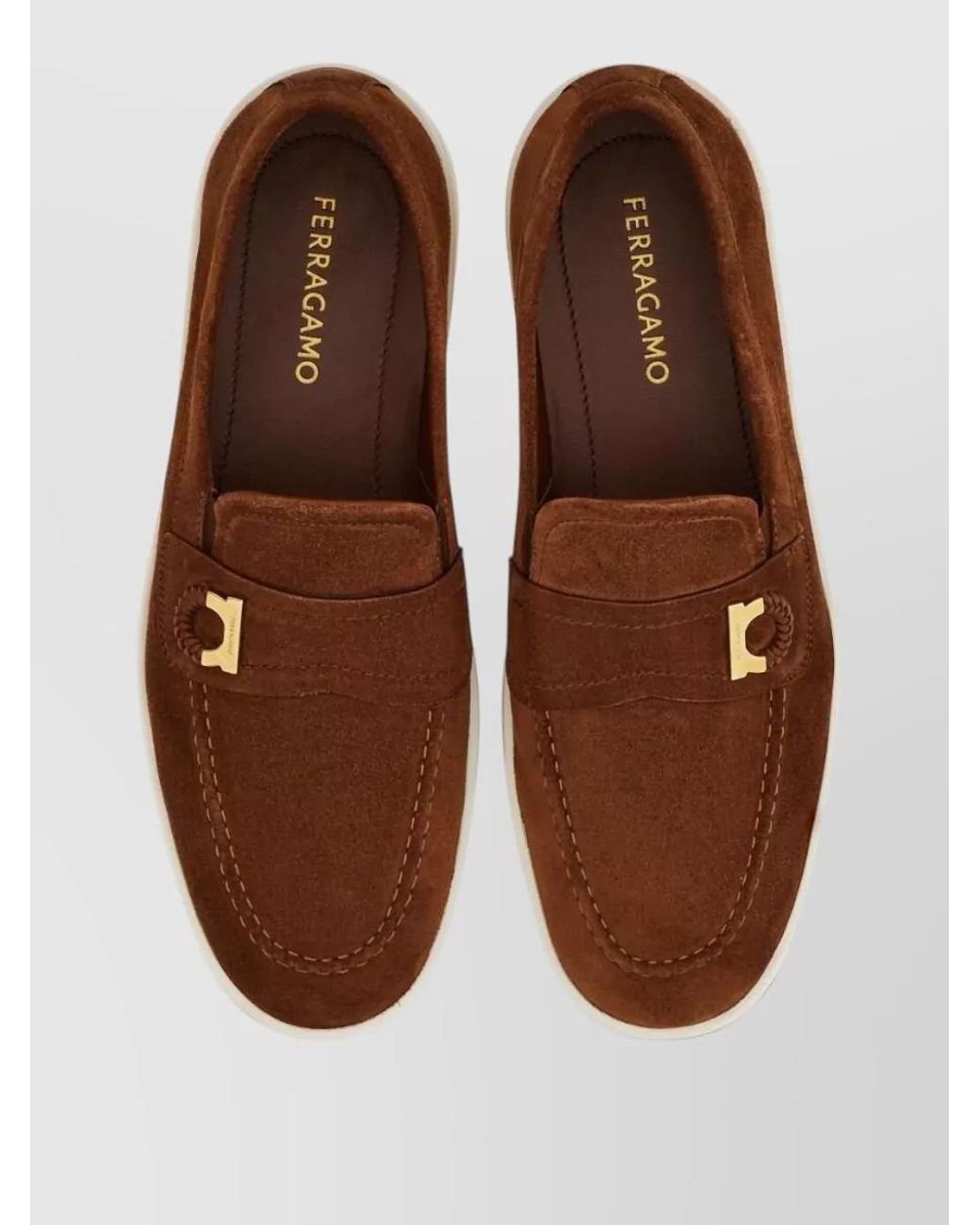Ferragamo Brown Leather Loafers for men