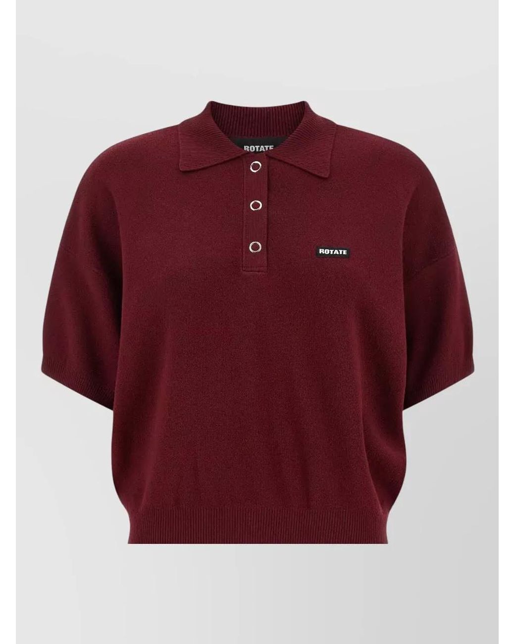 ROTATE BIRGER CHRISTENSEN Red 'Slinky Knit' Polo Shirt
