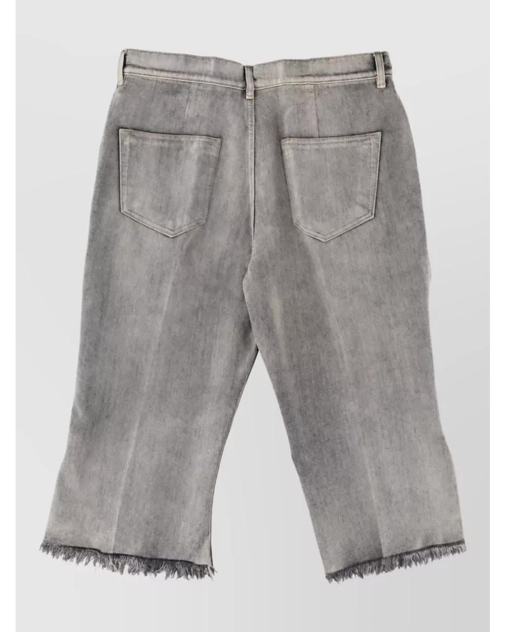 Rick Owens Gray Denim Cropped Jeans for men