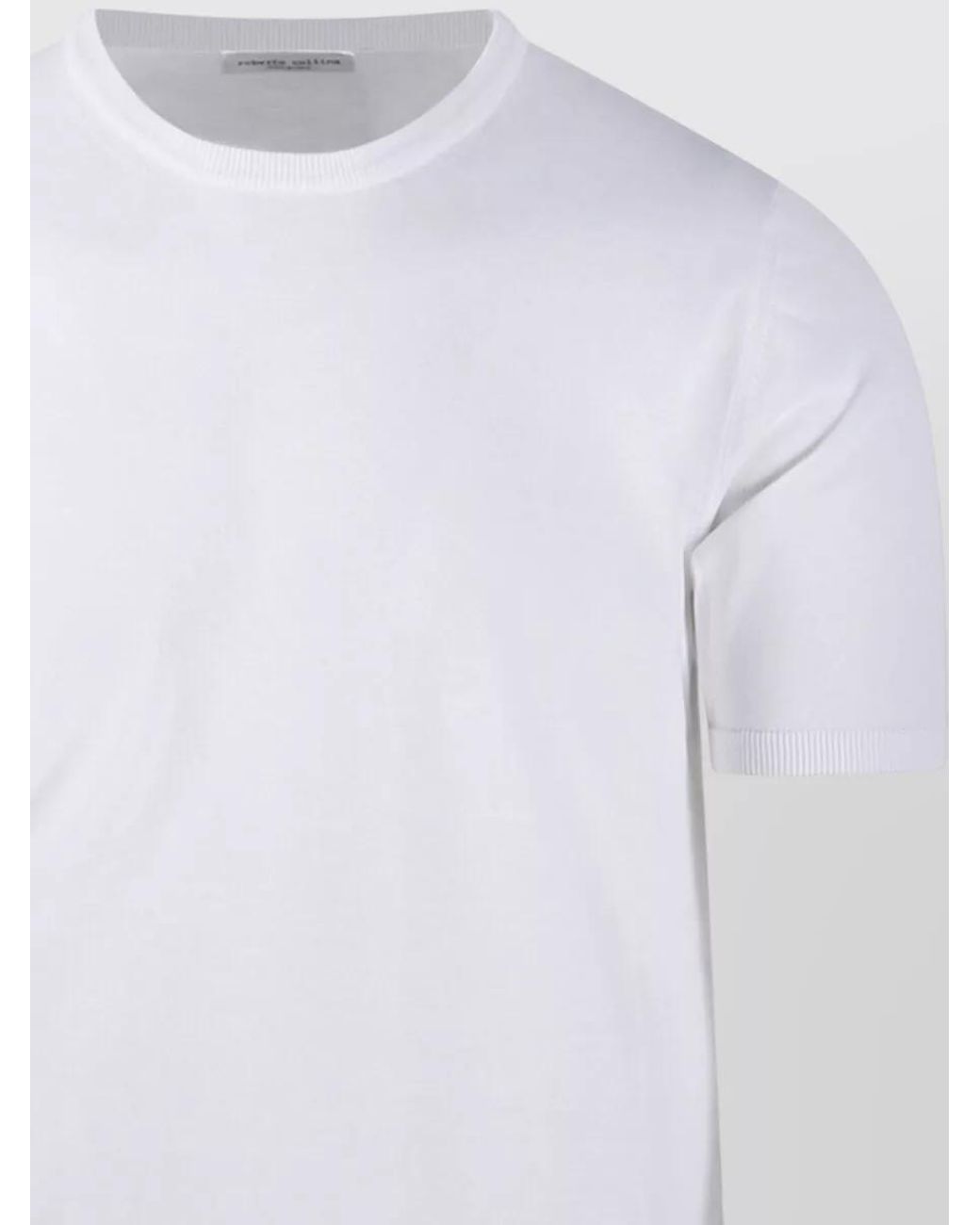 Roberto Collina White Cotton Crew Neck Sweater for men