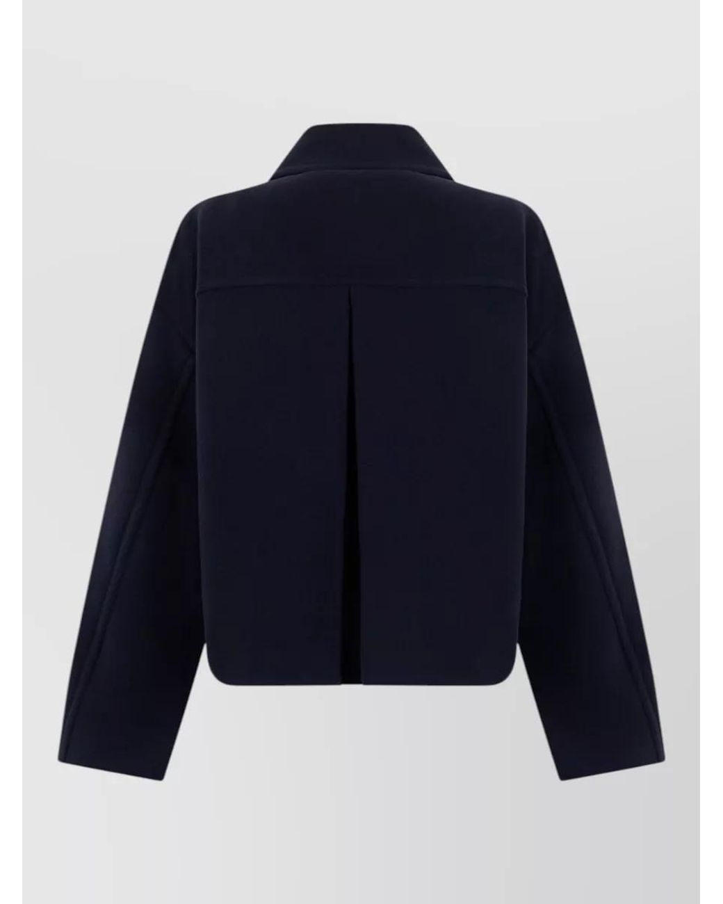 Pinko Blue Wool Cropped Double-Breasted Coat