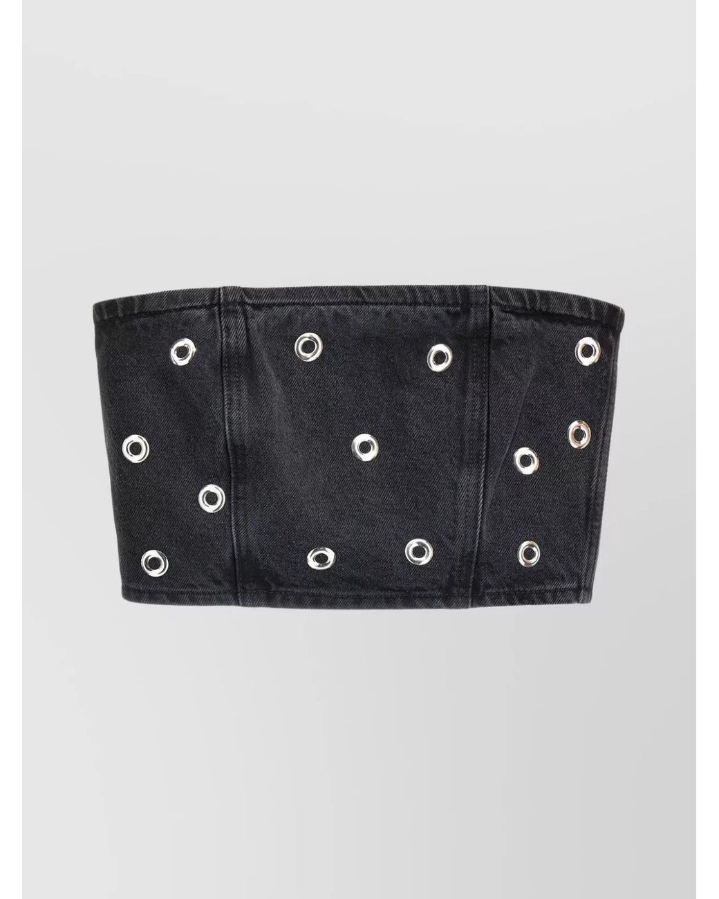 ROTATE BIRGER CHRISTENSEN Black Studded Denim Tank Top