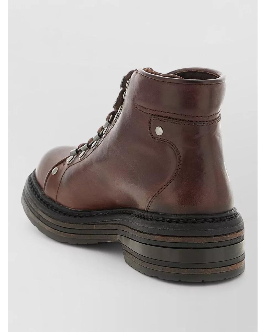 Miu Miu Brown Leather Hiking Ankle Boots