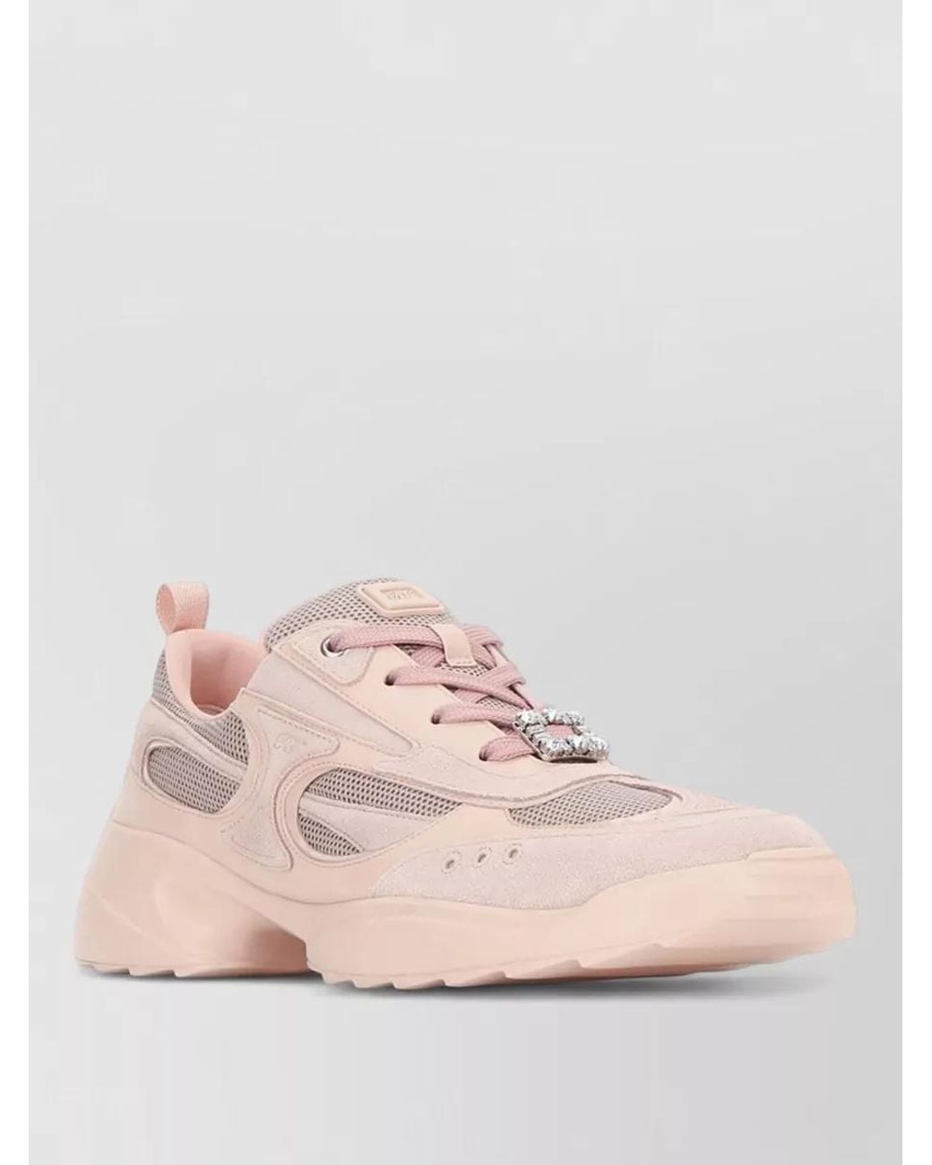 Roger Vivier Pink Crystal-Embellished Low-Top Sneakers