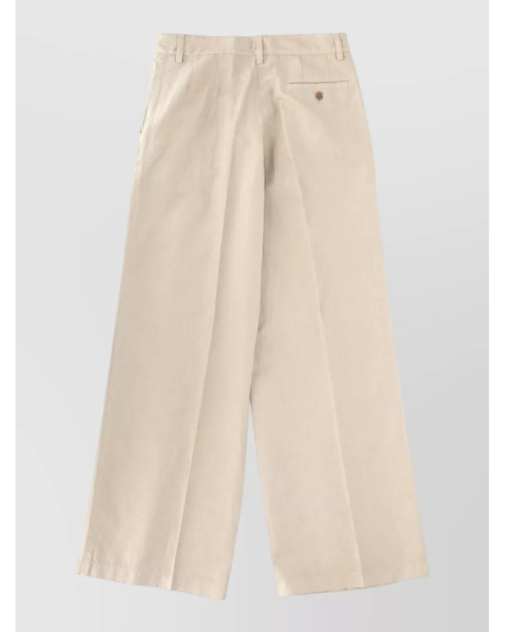 Aspesi Natural Silk Wide-Leg Trousers