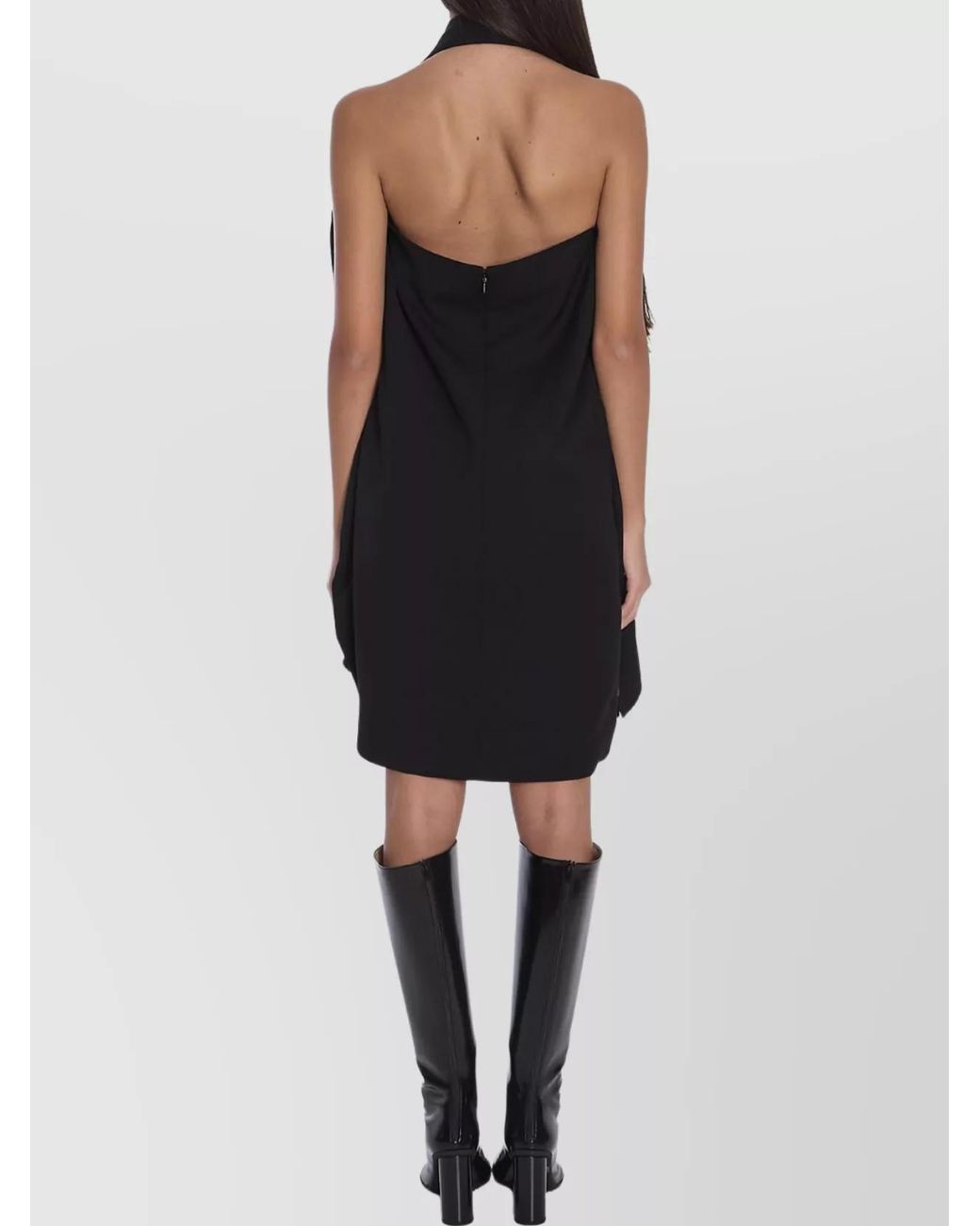 Balenciaga Black Viscose Wool Mini Jacket Dress