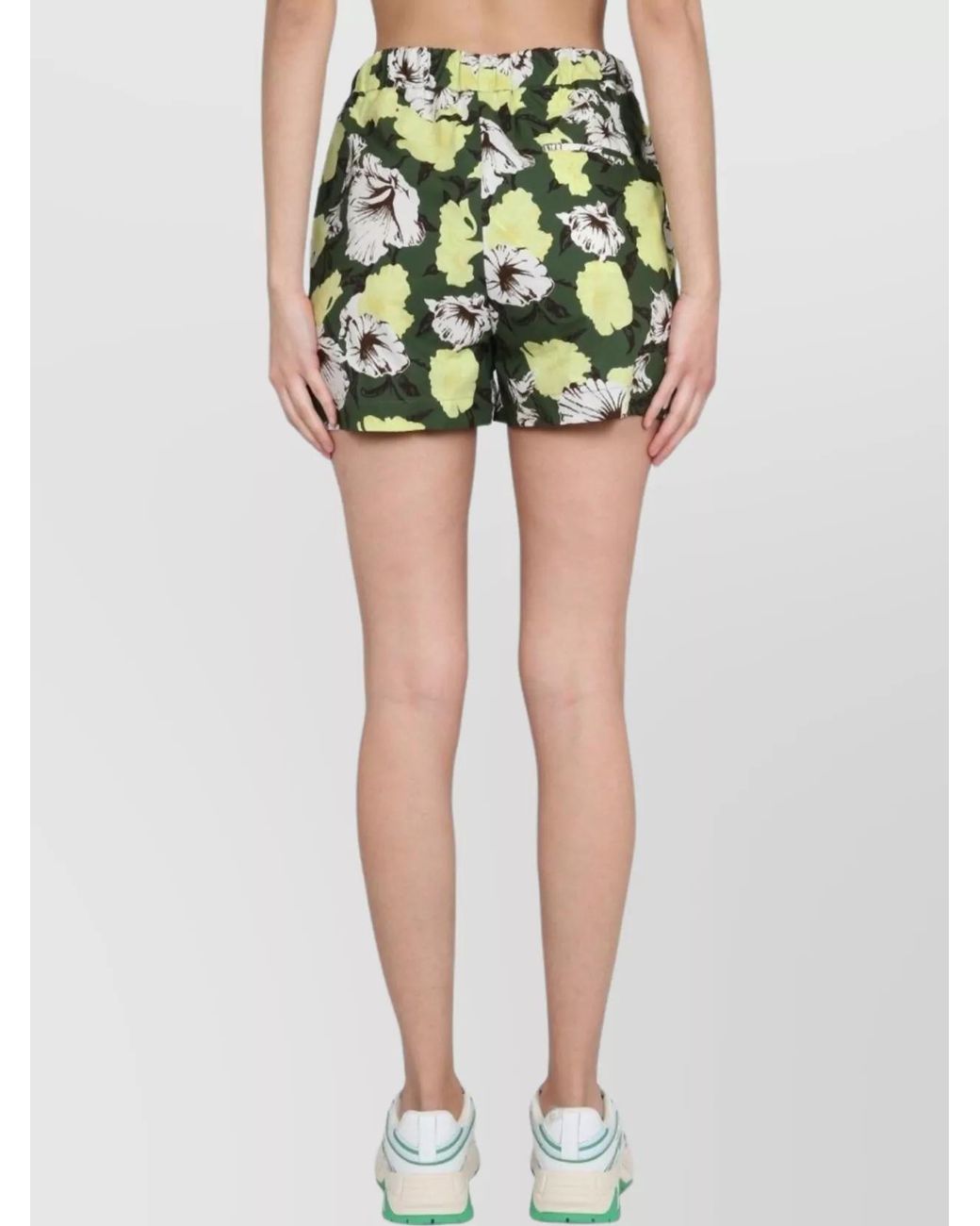 MSGM Green Cotton Short Shorts