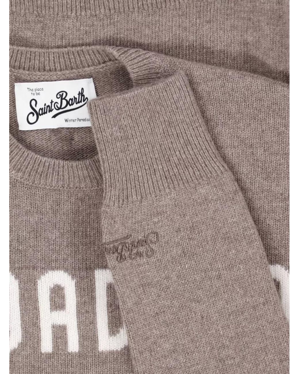 Mc2 Saint Barth Gray Cashmere Crewneck Sweatshirt