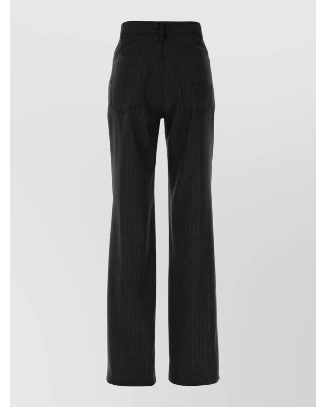 Balenciaga Black Wool Wide-Leg Trousers