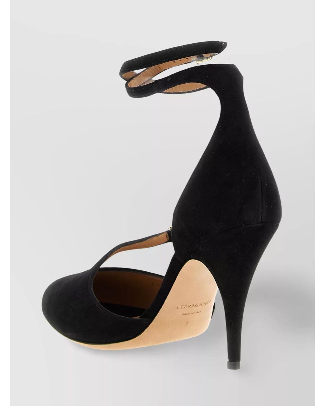 Ferragamo Black Leather Molly Sandals