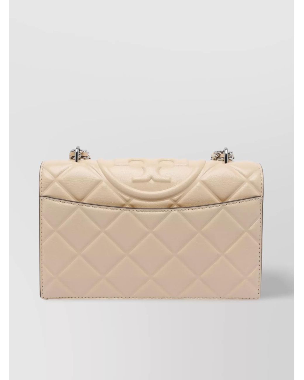 Tory Burch Natural Fleming Small Leather Shoulder Bag