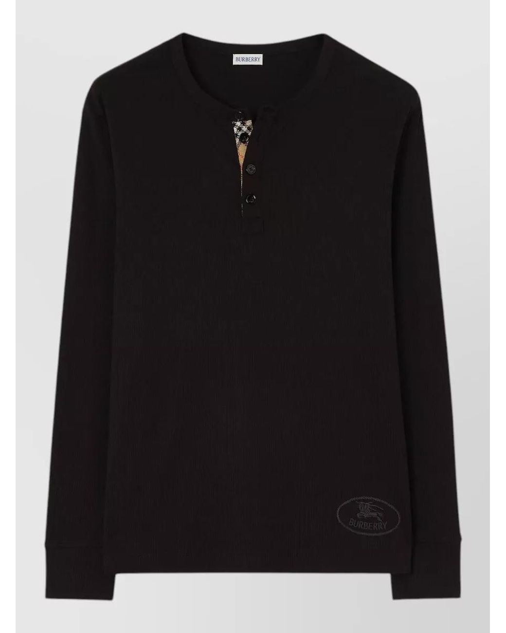 Burberry Black Long Sleeved Crewneck Top for men