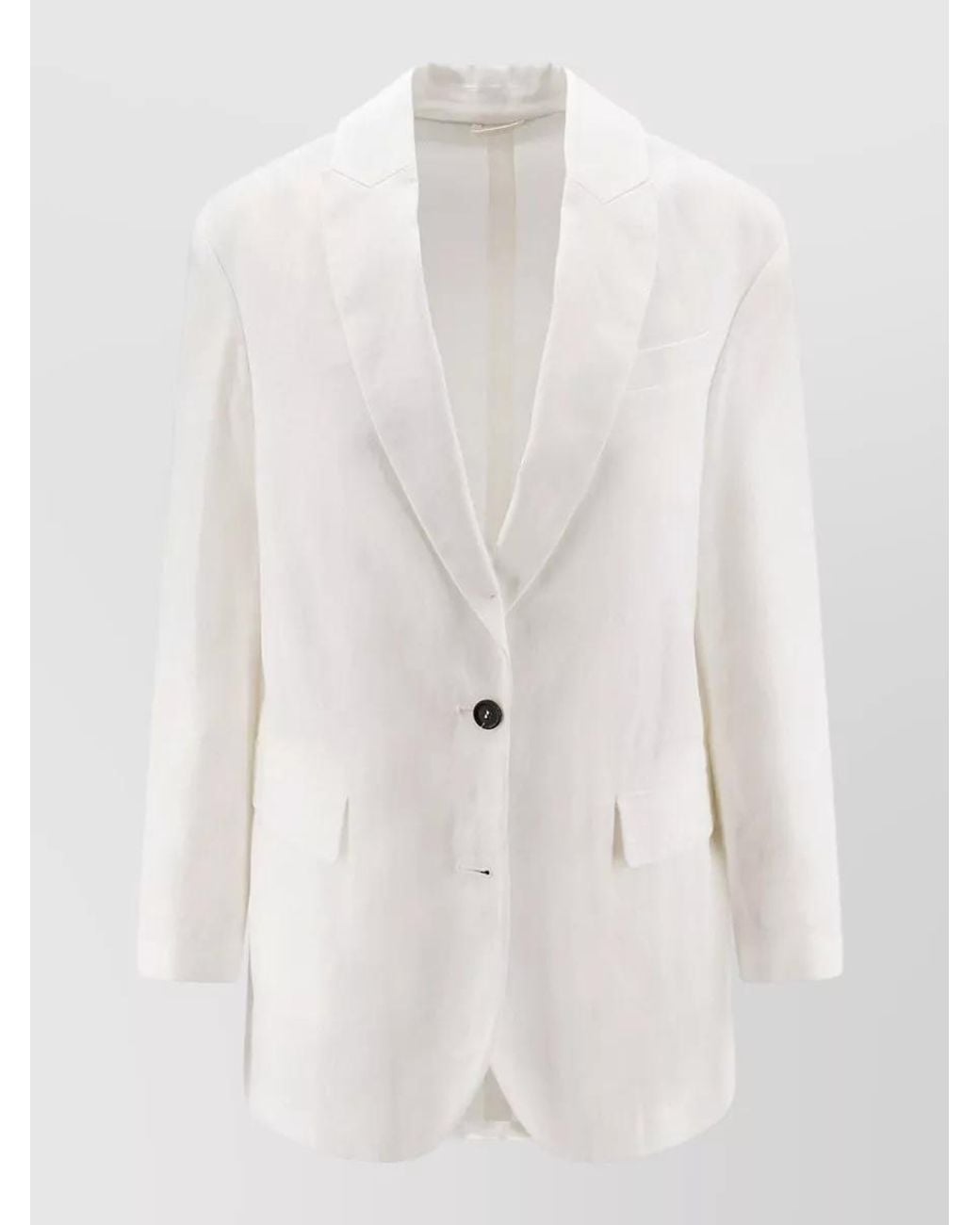 Brunello Cucinelli White Cotton Blazer