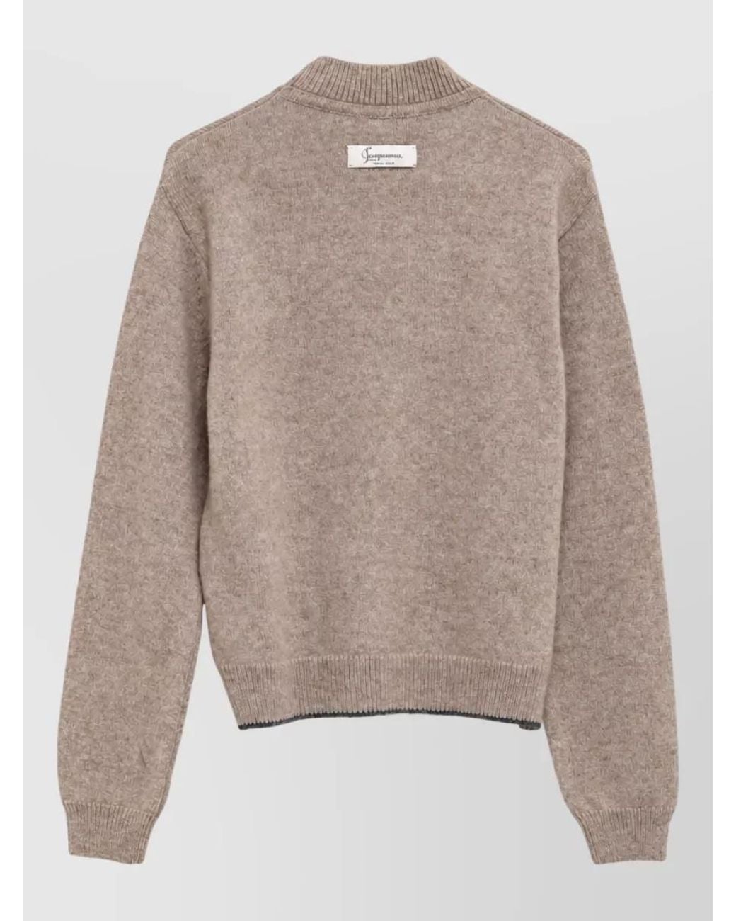 Jacquemus Natural Cashmere Relaxed-Fit Ribbed Crewneck Jumper