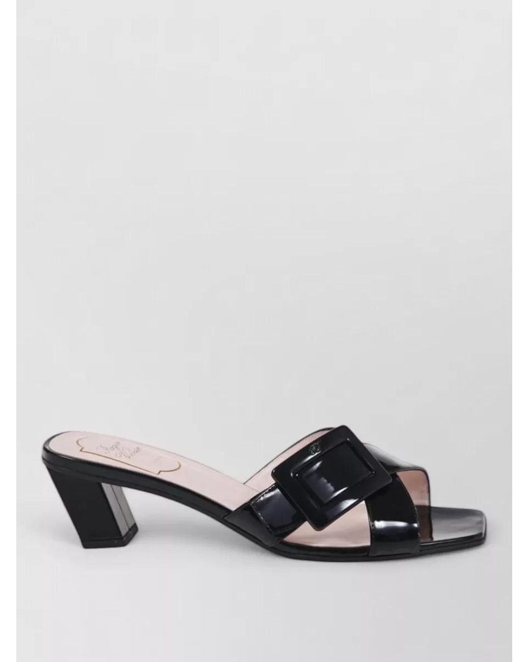 Roger Vivier Black Leather Mule Sandals