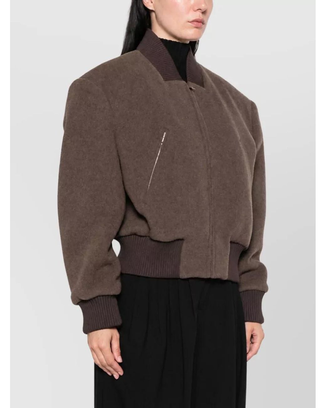 Seafarer Brown Silk Oversized Coat