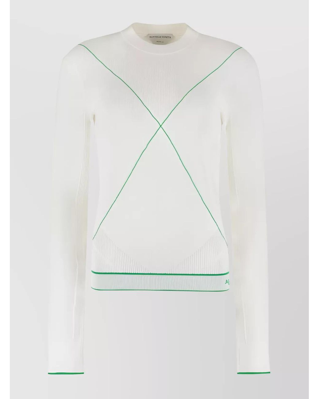 Bottega Veneta White Fine-Knit Crewneck Sweater