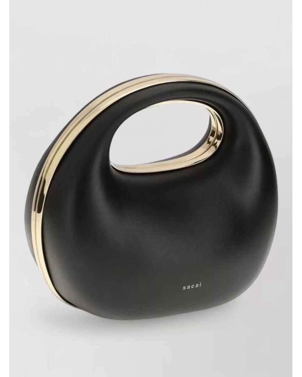 Sacai Black Calf Leather Clutch Bag