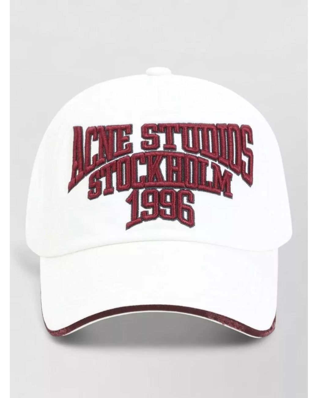 Acne White Cotton Baseball Cap
