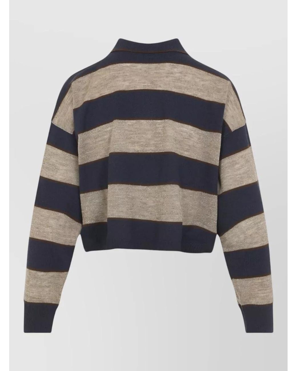 Brunello Cucinelli Blue Half-Button Polo Top