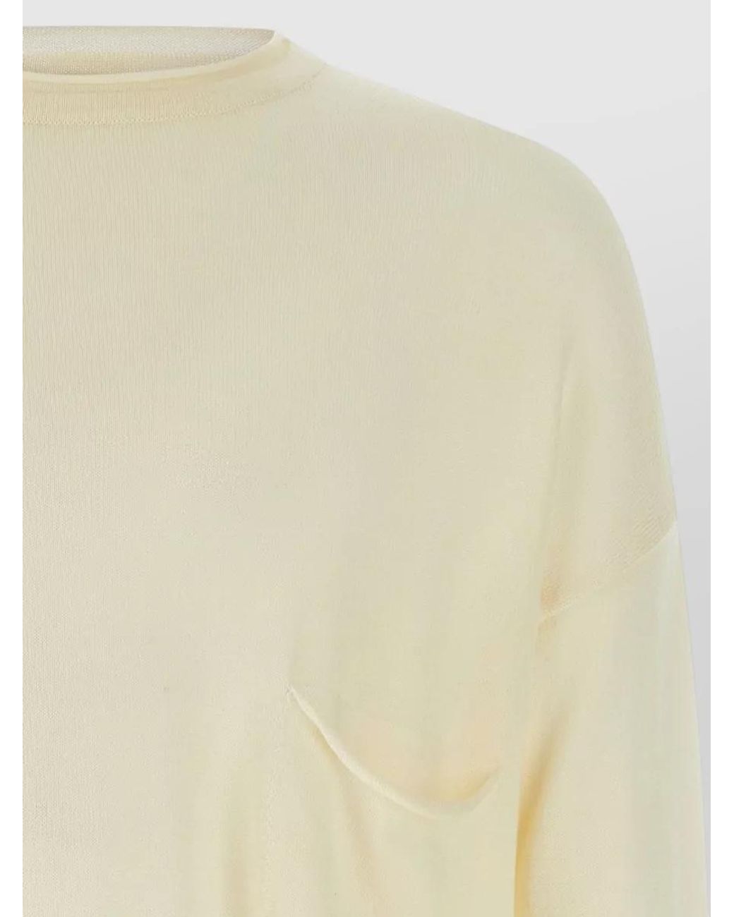 Ma'ry'ya Natural Virgin Wool Crew-Neck Long-Sleeve Jumper for men